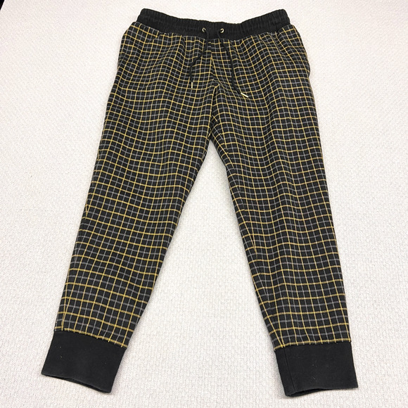 Paul Smith Joggers Large Black Check Pattern Tapered Sweatpants Cotton Designer - Picture 1 of 9